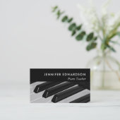 Moderne, minimalistische pianolleraar visitekaartje (Staand voorkant)