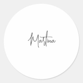 Moderne Minimalistische Plain Creatieve Kalligrafi Ronde Sticker
