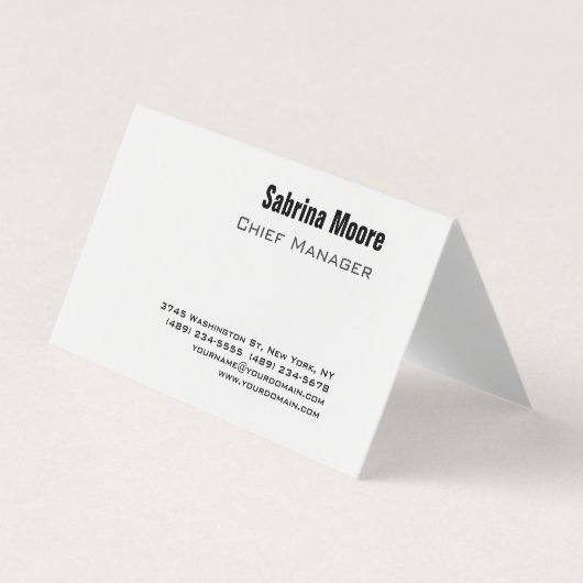 Moderne minimalistische Plain Professional Visitekaartjes (Voorkant)