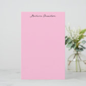 Moderne minimalistische platte roze creatieve kall briefpapier (Staand voorkant)