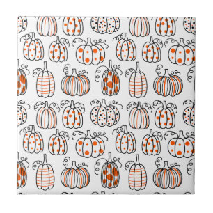 Moderne Minimalistische Pompoen – Oranje Abstract Tegeltje