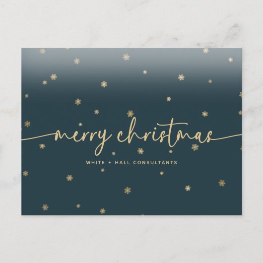 Moderne Minimalistische Prettig Kerst Script Bedri Briefkaart (Voorkant)