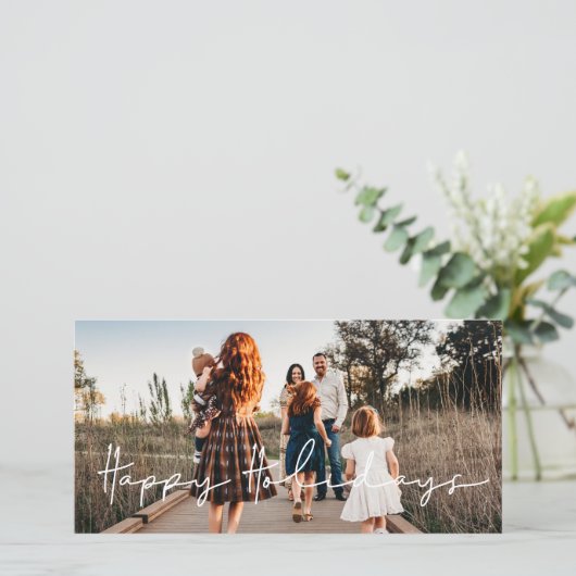 Moderne Minimalistische Prettige Feestdagen Famili Feestdagenkaart (Staand voorkant)