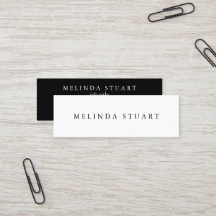 Moderne, minimalistische Professional Black en Whi Mini Visitekaartje