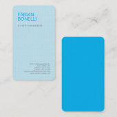 Moderne minimalistische professionele blauwe linen visitekaartje (Voorkant / Achterkant)
