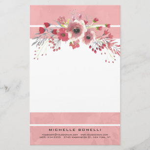 Moderne Minimalistische Professionele Bloemen Vrou Briefpapier