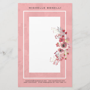 Moderne Minimalistische Professionele Bloemen Vrou Briefpapier