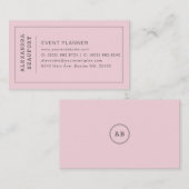 Moderne minimalistische professionele blush roze visitekaartje (Voorkant / Achterkant)