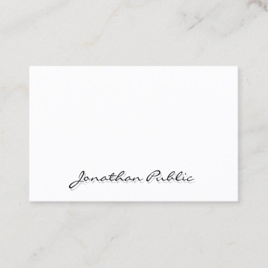 Moderne minimalistische professionele elegante wit visitekaartje (Voorkant)