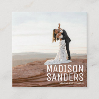 Moderne minimalistische professionele foto vierkante visitekaartje