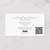 Moderne, minimalistische professionele fotograaf visitekaartje (Achterkant)