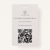 Moderne minimalistische professionele ID Badge (Achterkant)