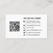 Moderne minimalistische professionele Logo QR-code Visitekaartje (Achterkant)