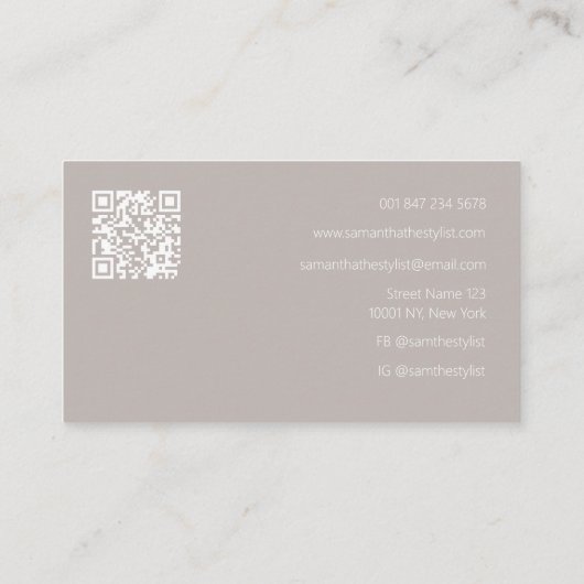 Moderne Minimalistische Professionele QR Code Lich Visitekaartje (Achterkant)
