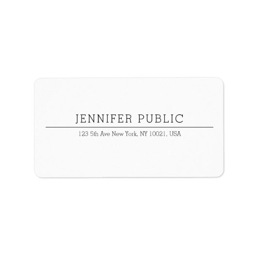 Moderne minimalistische professionele Sjabloon Etiket (Voorkant)