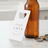 Moderne Minimalistische Proost op de Liefde Bruilo Kredietkaart Flessenopener