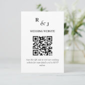 Moderne minimalistische QR-code bruiloft Informatiekaartje (Staand voorkant)