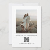 Moderne Minimalistische QR Code Foto Huwelijk Save The Date (Achterkant)