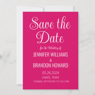 Moderne minimalistische QR-code Fuchsia Magenta br Save The Date