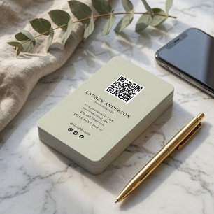 Moderne Minimalistische QR-code Gepersonaliseerd Visitekaartje