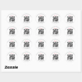 Moderne, minimalistische QR-code Hartelijk dank Ronde Sticker (Vel)