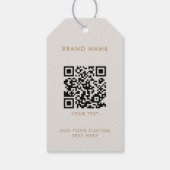 Moderne minimalistische QR-code kledinglabel hange Cadeaulabel (Achterkant)