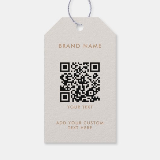 Moderne minimalistische QR-code kledinglabel hange Cadeaulabel (Achterkant)