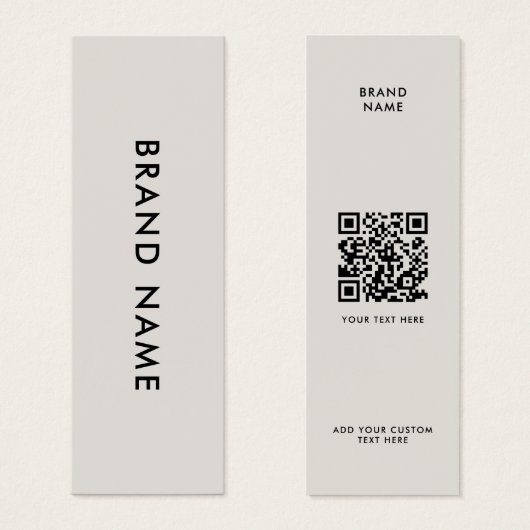 Moderne minimalistische QR-code kledinglabel hange Mini Visitekaartjes (Voorkant /achterkant)