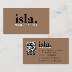 Moderne Minimalistische QR-code Make-up Artiest Visitekaartje