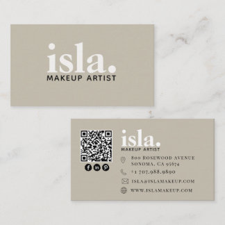 Moderne Minimalistische QR-code Make-up Artiest Visitekaartje