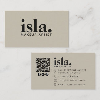 Moderne Minimalistische QR-code Make-up Artiest Visitekaartje
