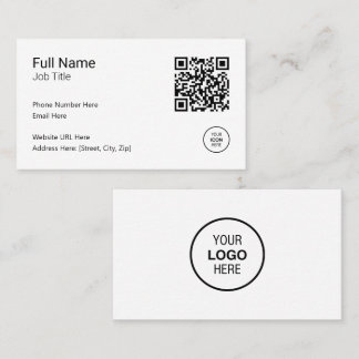 Moderne Minimalistische QR Code Professioneel Zwar Visitekaartje