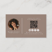 Moderne Minimalistische QR Code Professionele Foto Visitekaartje (Achterkant)