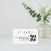 Moderne minimalistische QR-code Rsvp - details Informatiekaartje (Staand voorkant)