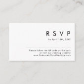 Moderne minimalistische QR-code RSVP Informatiekaartje (Voorkant)