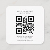 Moderne minimalistische QR-code RSVP respons Informatiekaartje (Achterkant)