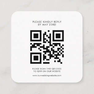 Moderne minimalistische QR-code RSVP respons Informatiekaartje