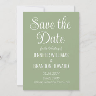 Moderne minimalistische QR-code Sage Green Wedding Save The Date