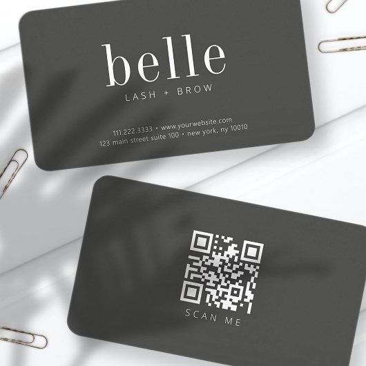Moderne minimalistische QR-code Scan me Lash and B Visitekaartje