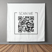 Moderne Minimalistische QR-code Scan Me Zakelijk Wandkleed