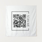 Moderne Minimalistische QR-code Scan Me Zakelijk Wandkleed (Voorkant (horizontaal))
