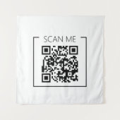 Moderne Minimalistische QR-code Scan Me Zakelijk Wandkleed (Voorkant)