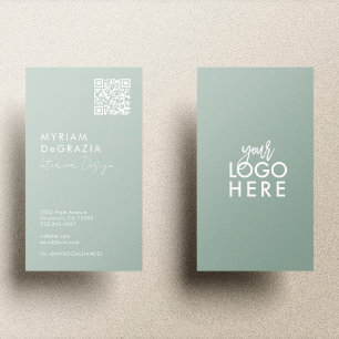 Moderne minimalistische QR Code Script Business Lo Visitekaartje