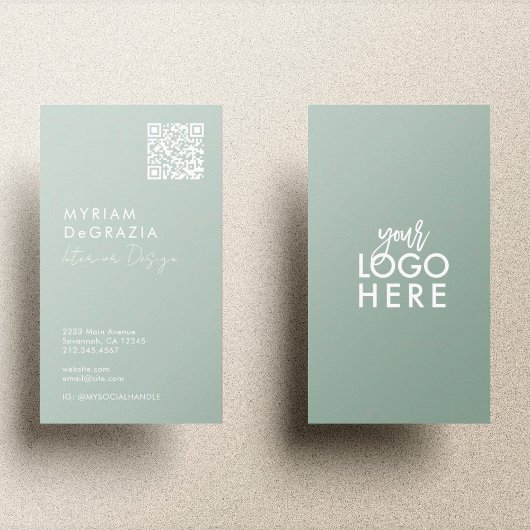 Moderne minimalistische QR Code Script Business Lo Visitekaartje
