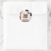 Moderne minimalistische QR Code Sticker voor bedri (Tas)