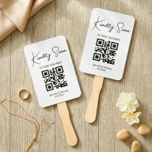 Moderne Minimalistische QR-code Trouwmenu 