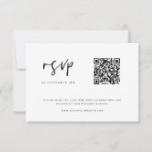 Moderne minimalistische QR-code voor bruiloft RSVP Kaartje (Voorkant)