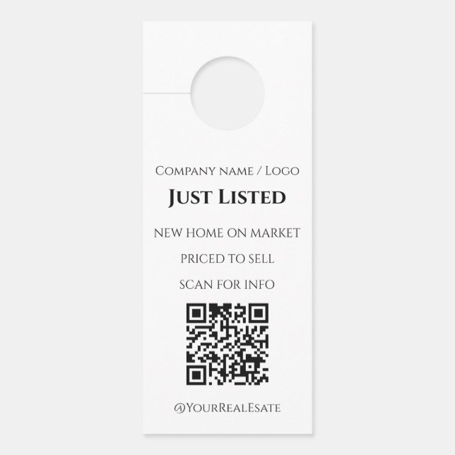 Moderne Minimalistische QR-code voor recent te koo (Voorkant)