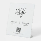Moderne minimalistische QR-code WiFi-netwerkwachtw Reclamebord Met Voetstuk (Voorkant)