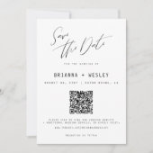 Moderne, minimalistische QR-codefoto Save The Date (Voorkant)